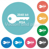 2048 bit rsa encryption flat round icons