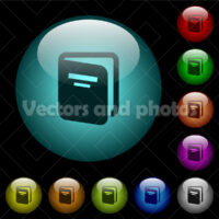 Album icons in color illuminated glass buttons