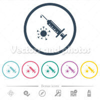 Antiviral injection flat color icons in round outlines Antiviral injection flat color icons in round outlines