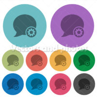 Blog comment settings flat icons with outlines Blog comment settings flat icons with outlines