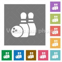 Bowling square flat icons Bowling square flat icons