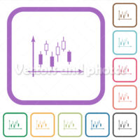 Candlestick graph with axes simple icons