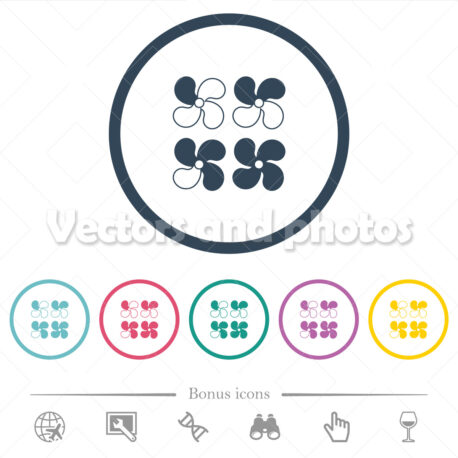 Car fan levels flat color icons in round outlines - Vektorok és fotók