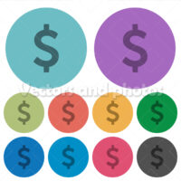 Color dollar sign flat icons