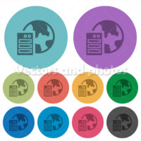 Color web hosting flat icons