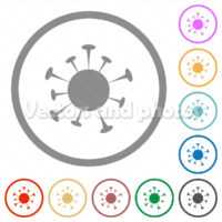 Corona virus flat icons with outlines Corona virus flat icons with outlines