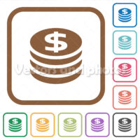 Dollar coins simple icons