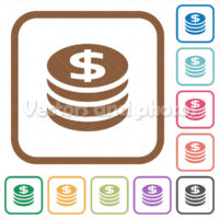 Dollar coins simple icons Dollar coins simple icons