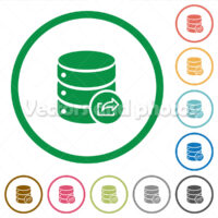 Export database flat icons with outlines