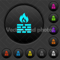 Firewall dark push buttons with color icons