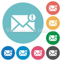 Flat important mail icons Flat important mail icons