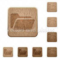 Folder open wooden buttons