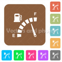 Fuel gauge rounded square flat icons