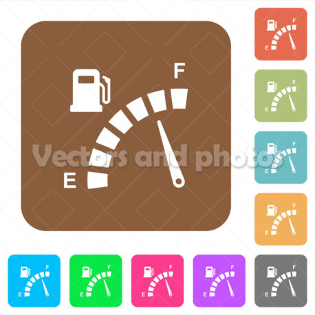 Fuel gauge rounded square flat icons - Vektorok és fotók