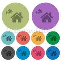 Home security color darker flat icons