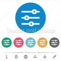 Horizontal adjustment flat round icons