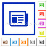 News framed flat icons News framed flat icons