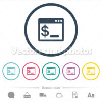 OS command terminal flat color icons in round outlines OS command terminal flat color icons in round outlines