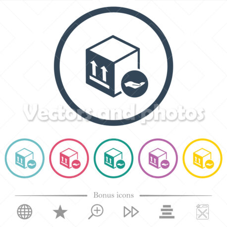 Package insurance flat color icons in round outlines - Vektorok és fotók