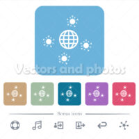 Pandemic flat icons on color rounded square backgrounds Pandemic flat icons on color rounded square backgrounds