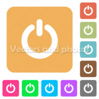 Power switch rounded square flat icons
