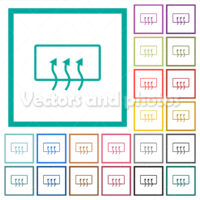 Rear window defrost flat color icons with quadrant frames