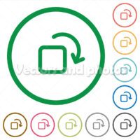 Rotate element flat icons with outlines