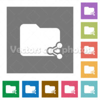 Share folder square flat icons