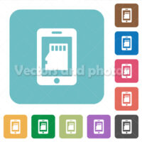 Smartphone memory square flat icons