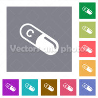 Vitamin C square flat icons Vitamin C square flat icons