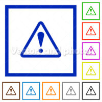 Warning framed flat icons Warning framed flat icons