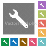 Wrench square flat icons