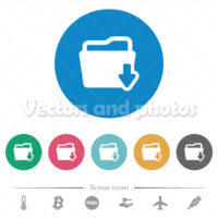 Download folder flat round icons